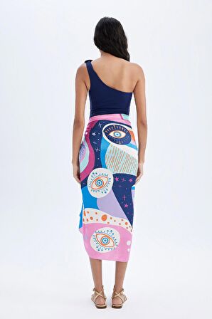 DeFacto Regular Fit Desenli Plaj Eteği-Fall in Love B1443AX24SMPN615