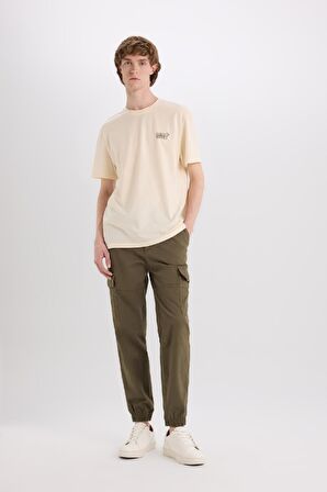 Regular Gabardin Jogger Pantolon Kargo Cepli Beli Paçası Lastikli