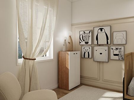 2 Kapaklı Çok Amaçlı Dolap Marbella Renk