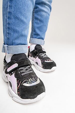 mnpc Kız Çocuk Siyah Hakiki Deri Anatomik Günlük Ayakkabı