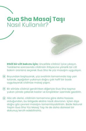 Bade Natural Yeşim Gua Sha %100 Doğal ve Gerçek Yüz Masaj Taşı