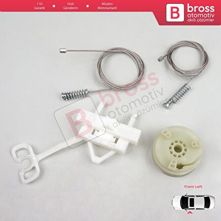 Fiat Abarth Punto Grande Evo MK3 199 2005-2024 51723316 İçin Elektrikli Ön Sol Cam Kriko Tamir Seti