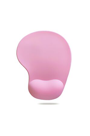 MP01 - Pembe Elips Bilek Destekli Mouse Pad | Konforlu, Kaymaz Taban, Ergonomik, Yumuşak, Ev,Ofis