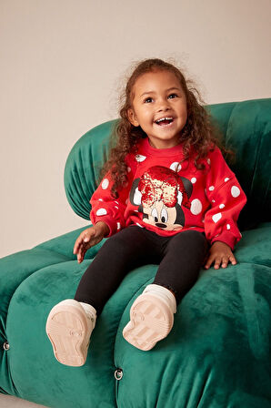 Next Baby Pamuklu Kırmızı Chrismast Temalı Sweatshirt Tayt Alt Üst Takım