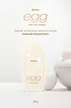 Cilde Aydınlık ve Pürüzsüz Görünüm Kazandıran Gözenek Karşıtı Krem A'PIEU Egg Pha Pore Cream