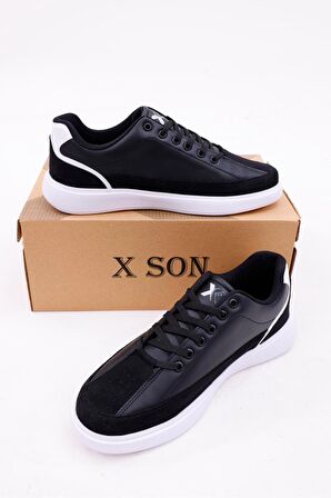 Dijital Baskı Erkek Siyah-Beyaz Sneaker Ayakkabı