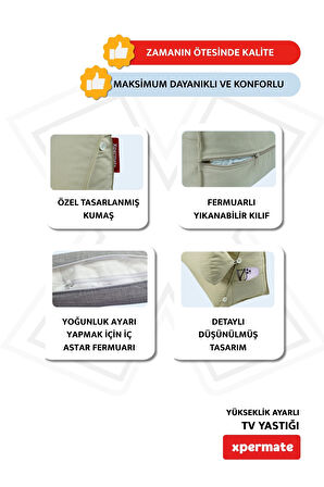 XPERMATE Tv Yastığı Bel Destek Yastığı Sırt Yastığı Boyun Destekli Yastık Ameliyat Sonrası Yastık Gri