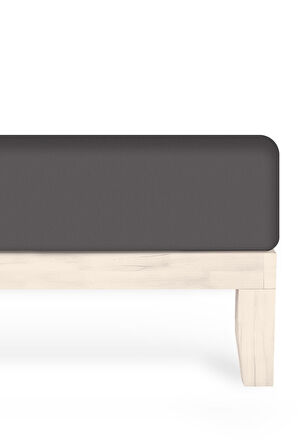 Calmera Home Tek Kişilik %100 Pamuk Penye Lastikli Çarşaf - 120 x 200 cm Antrasit