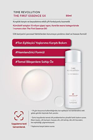 Fermante İçeriklere Sahip Aydınlatıcı & Nemlendirici Esans Time Revolution The First Essence 5x 50ml