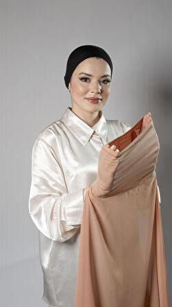 Sütlü Kahve Pratik Hazır Geçmeli Şal Şifon Boru Boneli 3001_26