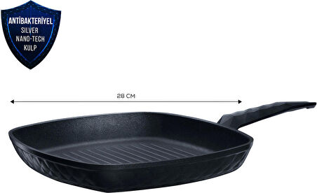 Karaca Biodiamond Antibakteriyel Kulp Indüksiyon Tabanlı Grill Tava 28 Cm 2,5 Lt