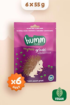 Humm Organic Organik Pancarlı Vegan Grissini 55g X 6 Adet