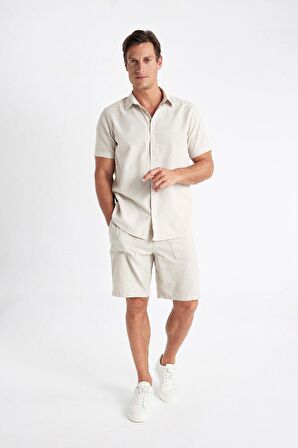 DeFacto Regular Fit Yazlık Polo Yaka Pamuklu Basic Düz Kısa Kollu Gömlek D1057AX24SMBG106
