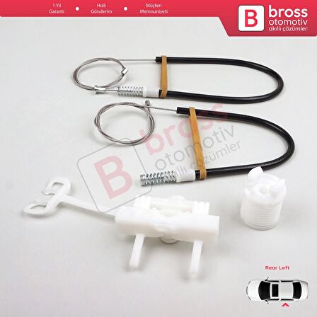 Fiat Abarth Punto Grande Evo MK3 199 2005-2024 51723324 İçin Manuel Arka Sol Cam Kriko Tamir Seti