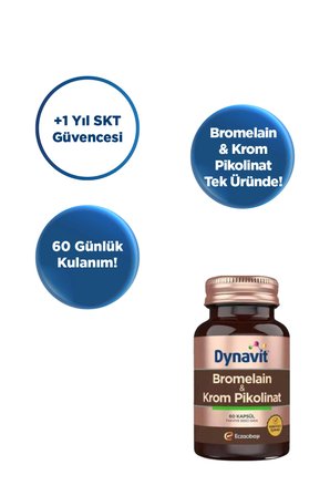 Dynavit Bromelain Krom Pikolinat 60 Kapsül 8699586154959