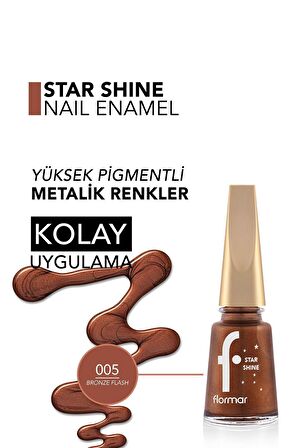 Flormar Metalik Parlak Oje - Star Shine Nail Enamel - 005 Bronze Flash-8690604564156