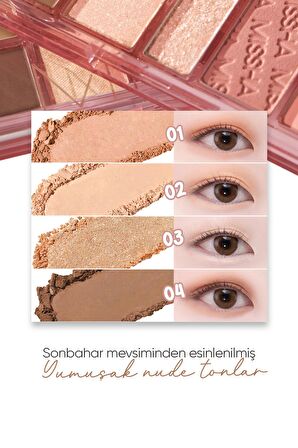 Mat ve Işıltılı Tonlar Barındıran Far Paleti Missha Mood Moment Palette (3 The Cute Things)