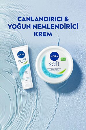 Nivea Soft Nemlendirici Bakım Kremi 100ml Ve Soft Bakım Kremi 75ml, El Yüz Vücut, E Vitamini, Jojoba Yağı