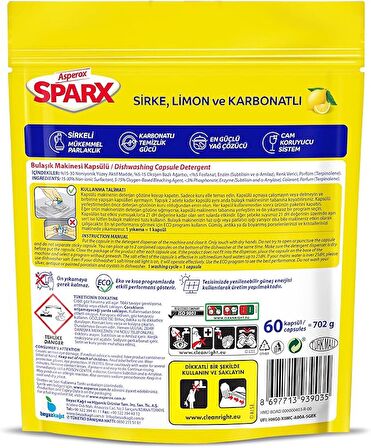 Asperox Sparx Bulaşık Makinesi Tableti 60'lı