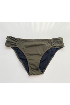 Haki Kalın Kenarlı Dar Kalıp Bikini Altı