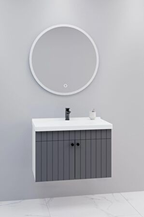 Avien 80 Cm Banyo Dolabı Orz Led Aynalı - Boy Dolap Hariç