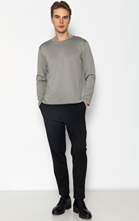 Unisex Bisiklet Yaka Teknolojik İpeksi Pamuk Kumaş Sweatshirts