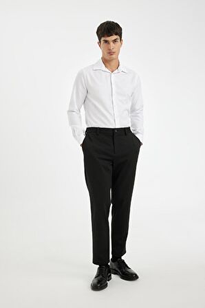 DeFacto Slim Fit Dar Kesim Oxford Basic Düz Pamuk Karışımlı Uzun Kollu Gömlek R4340AZ24AUWT34