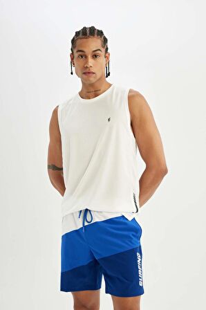 DeFactoFit Regular Fit Baskılı Esnek Dokulu Sporcu Kısa Boy Deniz Şortu B5997AX24HSBE104