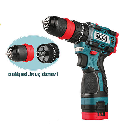 Catpower 1360 Kömürsüz Akülü Vidalama 16V Li-İon 2 Adet 2.0 Ah Akü