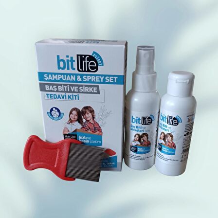Bit Life Spreyi 100 Ml + Bit Life Şampuanı  100 Ml Demir Tarak Hediyeli Kofre