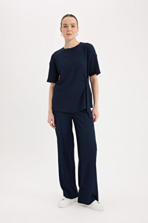 Bürümcük Pantolon Wide Leg Geniş Bol Paça Esnek Belli