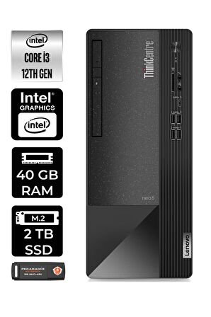 Lenovo ThinkCentre NEO 50T i3 12100 40GB RAM 2TB SSD W11HOME 11SC001ATX MASAÜSTÜ PC & PER4 BELLEK