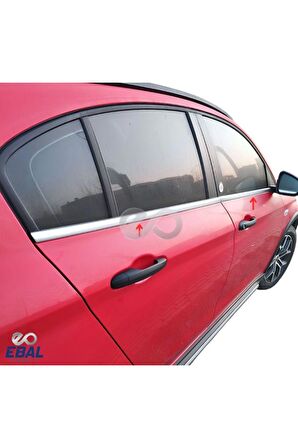 FİAT Egea SEDAN  Krom Cam Çıtası 4 Parça 2015 Üzeri Paslanmaz Çelik