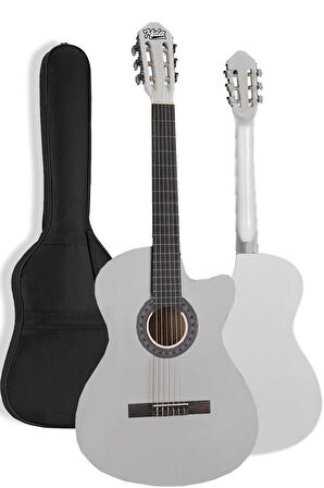 Midex CG-395WH Beyaz Renk Kesik Klasik Gitar 4/4 Yetişkin Boy Sap Ayarlı Full Set