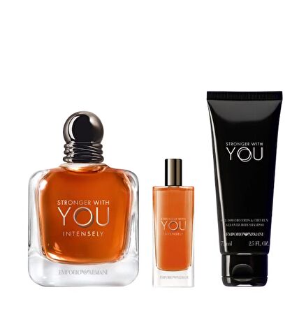 Emporio Armani Stronger With You Intensely Edp 100 Ml + Shower Jel 75 Ml + Edp 15 Ml