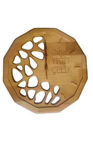 AHŞAP 35cm kişiye özel hediyelik veya yazısız duvar saati