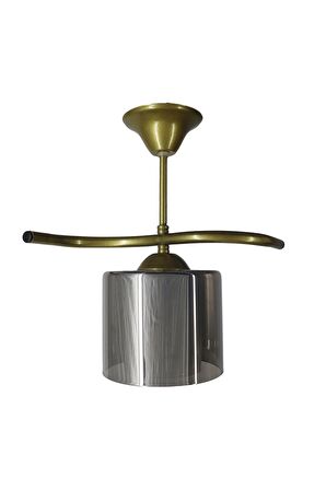 Fuji Eskitme Tekli Füme + Beyaz Camlı Avize | Kaliteli Modern Metal Avize