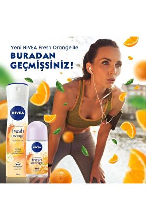 Nivea Kadın Sprey Deodorant Fresh Orange 150ml, Ter Kokusuna Karşı 48 Saat Koruma, Portakal Kokusu