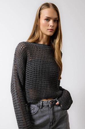 DeFacto Regular Fit Bisiklet Yaka Kroşe Triko Kazak T4513AZ24SPGR211