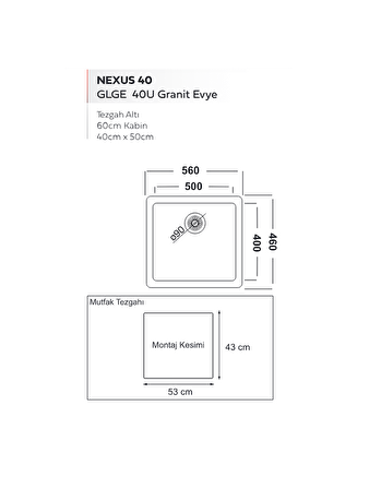 Evye Nexus 40X50 Metalik Gri 