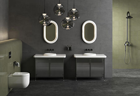 VitrA Liquid A4268939 Ankastre Uzun Lavabo Bataryası, Parlak Siyah