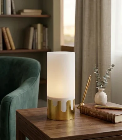 7 Renkli Rgb Ambiyans Abajuru- Erimiş Damla Tasarımlı Gece Lambası - 3D Tasarım - Ampül Dahil