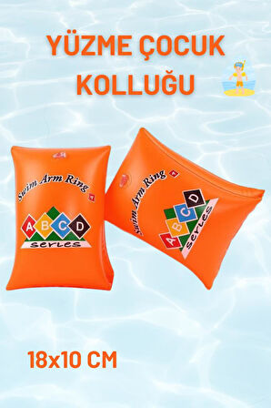 Turuncu Renkli ABCD, Üçgen Kolluk 3-6 Yaş İçin Yüzme Kolluğu, Deniz ve Havuz Aksesuarları