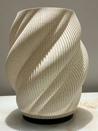 Modern Spiral Tasarımlı 3D Baskı Masa Lambası - Sıcak Işık, Şık Dekor