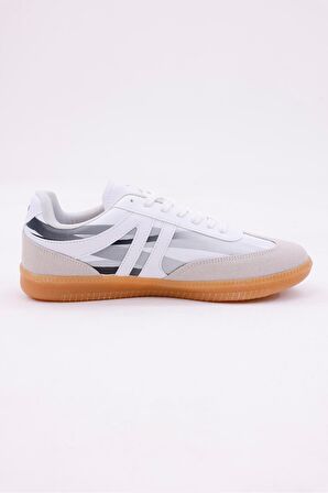 Dijital Baskı Unisex Beyaz-Füme Sneaker Ayakkabı