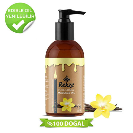 Rekze Vanilyalı Aromaterapi Yenilebilir Rahatlatıcı Doğal Masaj Yağı 120 Ml