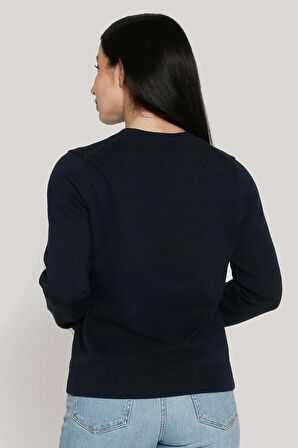 Kadın Yazı Logolu Kazak - Lacivert | XS