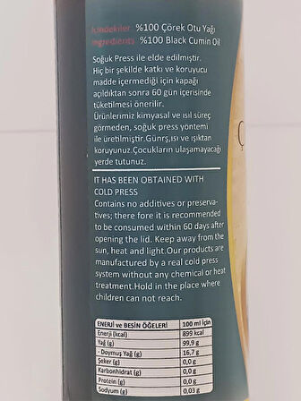 Çörek Otu Yağı 250 ml.