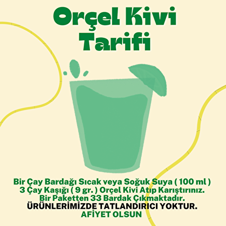 Orçel Sahlep 200gr. + Muzlu Süt 200gr. + Kivi 300gr. + Limon 300gr. Aromalı İçecek Tozu Oralet Çay