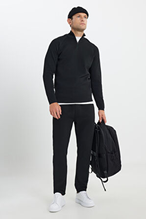 Standart Fit Normal Kesim Bato Dik Yaka Triko Kazak